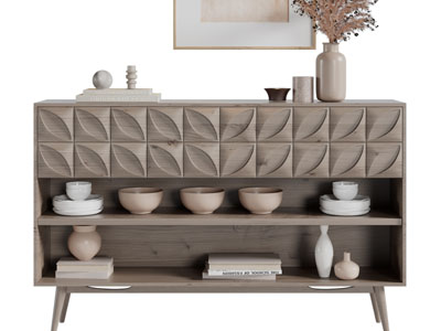 北欧实木餐边柜