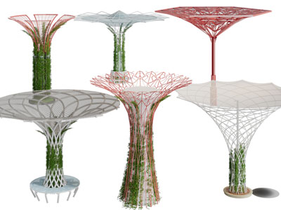 现代城市装饰花草的景观柱子3d模型 现代城市装饰花草的景观柱子