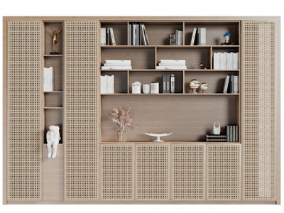 侘寂风装饰书柜