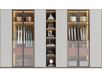 现代衣柜3d模型 现代衣柜