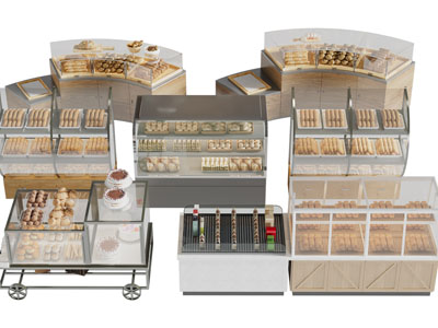 现代糕点食物展柜、货架
