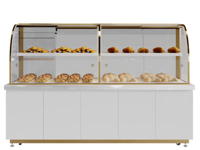 现代面包玻璃展柜、展台