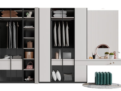 现代衣柜、梳妆台3d模型 现代衣柜、梳妆台