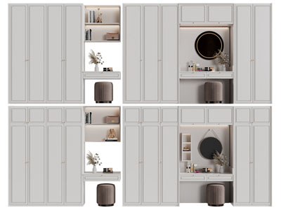 现代衣柜、梳妆台3d模型 现代衣柜、梳妆台