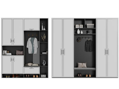 新中式玄关装饰鞋柜