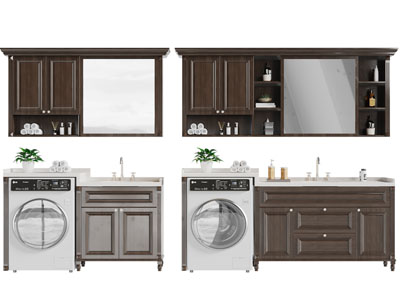 美式洗衣机收纳装饰柜