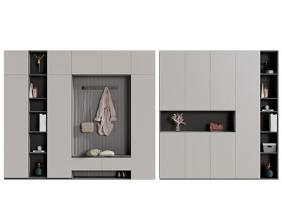 现代玄关鞋柜、装饰柜