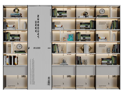 后现代装饰字母的装饰书柜