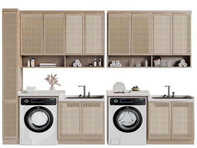 侘寂风储物洗衣机柜