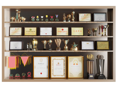 现代奖杯奖牌荣誉展柜3d模型 现代奖杯奖牌荣誉展柜