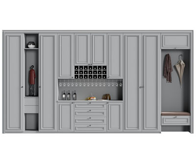 简欧玄关酒柜、鞋柜