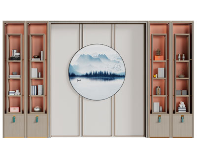 新中式装饰书柜