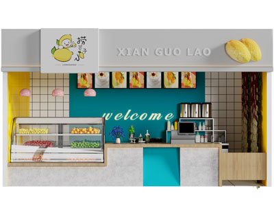 现代甜品饮料奶茶店门头