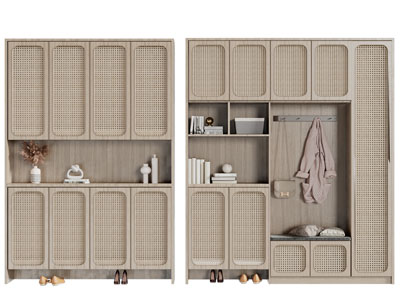 侘寂风玄关装饰鞋柜