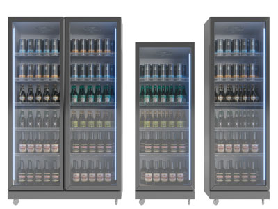 现代玻璃柜门的酒柜