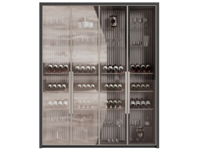 现代玻璃柜门酒柜