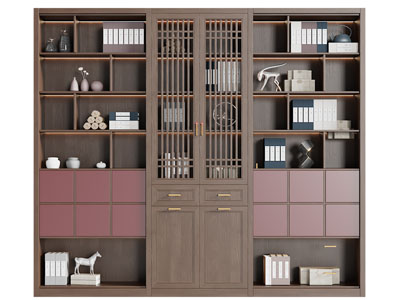 新中式装饰书柜