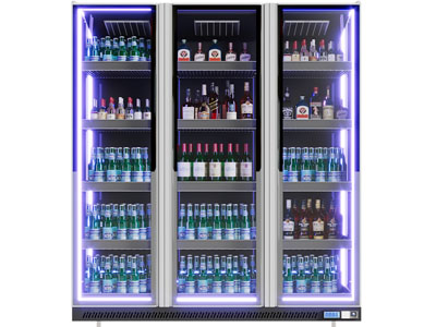 装饰灯光的酒柜冰柜