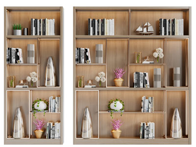 现代轻奢装饰书柜