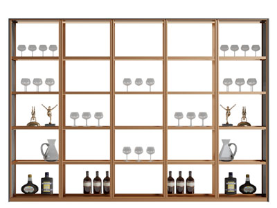 现代开放式酒柜