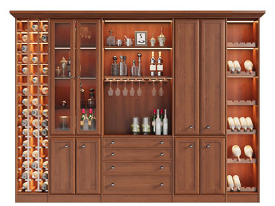 现代实木酒柜