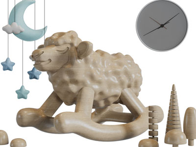 现代儿童实木木马玩偶玩具