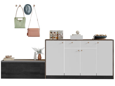 现代玄关鞋柜、边柜