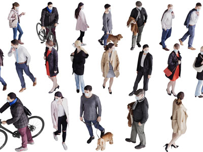 现代走路的多人人物3d模型 现代走路的多人人物