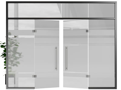 现代办公玻璃隔断、大门3d模型 现代办公玻璃隔断、大门