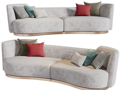 现代布艺多人沙发3d模型 现代布艺多人沙发