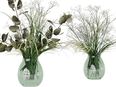 现代玻璃花瓶花卉