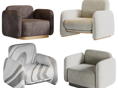 侘寂风单人沙发3d模型 侘寂风单人沙发