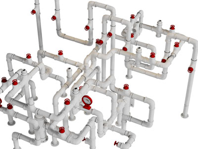 工业风管道3d模型 工业风管道