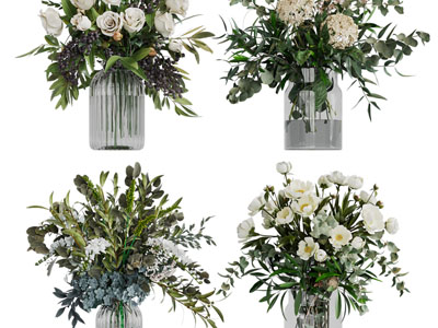 现代玻璃花瓶花卉