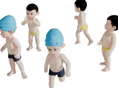 现代游泳的孩子人物 儿童3d模型 现代游泳的孩子人物 儿童