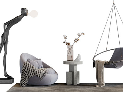 现代圆形单人沙发、吊椅3d模型 现代圆形单人沙发、吊椅