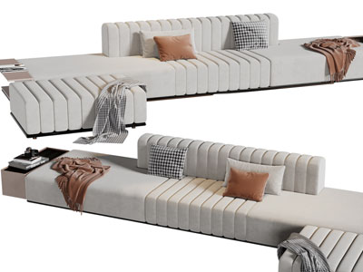 现代超长多人沙发3d模型 现代超长多人沙发