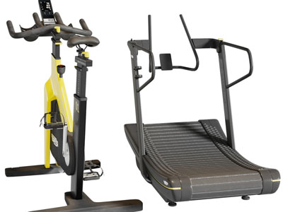 现代跑步机、椭圆机健身器材3d模型 现代跑步机、椭圆机健身器材