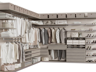 现代开放式衣柜3d模型 现代开放式衣柜
