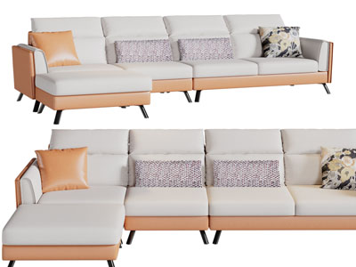 现代转角多人沙发3d模型 现代转角多人沙发