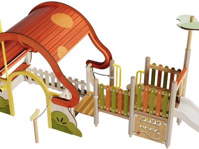 现代滑滑梯游乐设备3d模型 现代滑滑梯游乐设备