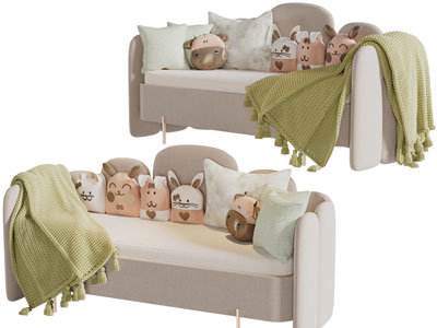 现代儿童多人沙发3d模型 现代儿童多人沙发