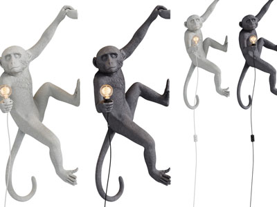 现代攀爬的猴子壁灯