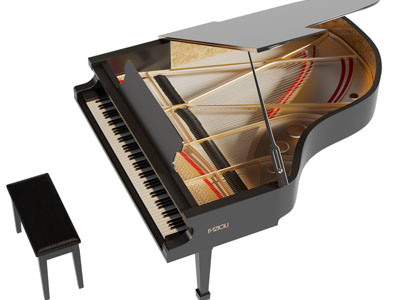 现代三角钢琴3d模型 现代三角钢琴