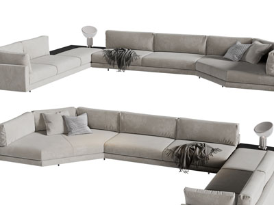 现代布艺多人沙发3d模型 现代布艺多人沙发