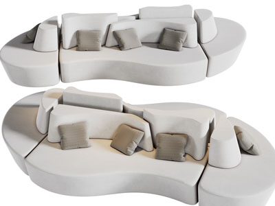 后现代异形多人沙发3d模型 后现代异形多人沙发