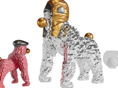 现代水晶猩猩装饰品摆件