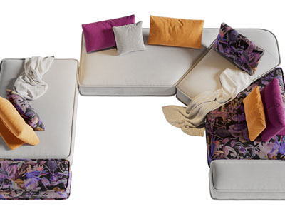 现代布艺转角多人沙发3d模型 现代布艺转角多人沙发