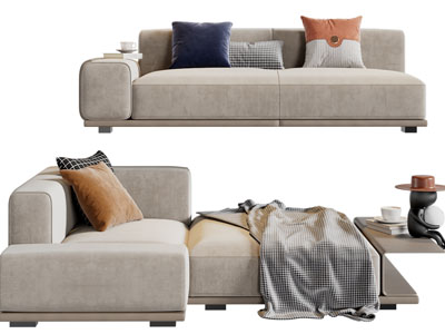 现代布艺多人沙发3d模型 现代布艺多人沙发