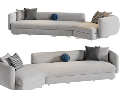 现代布艺多人沙发3d模型 现代布艺多人沙发